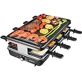 AONI Raclette Table Grill, Korean BBQ Grill Electric Indoor...